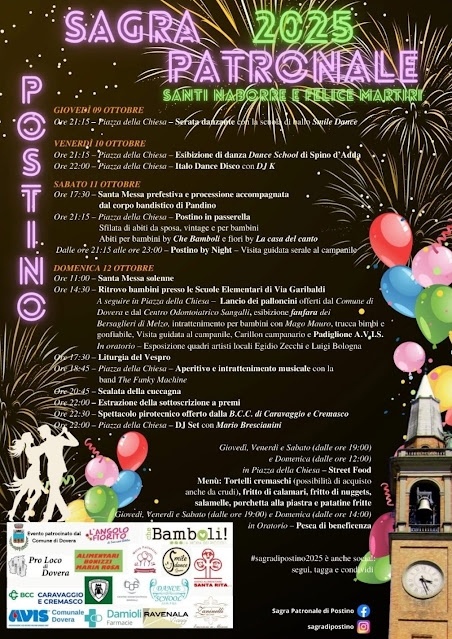 SAGRA PATRONALE di POSTINO 2026
